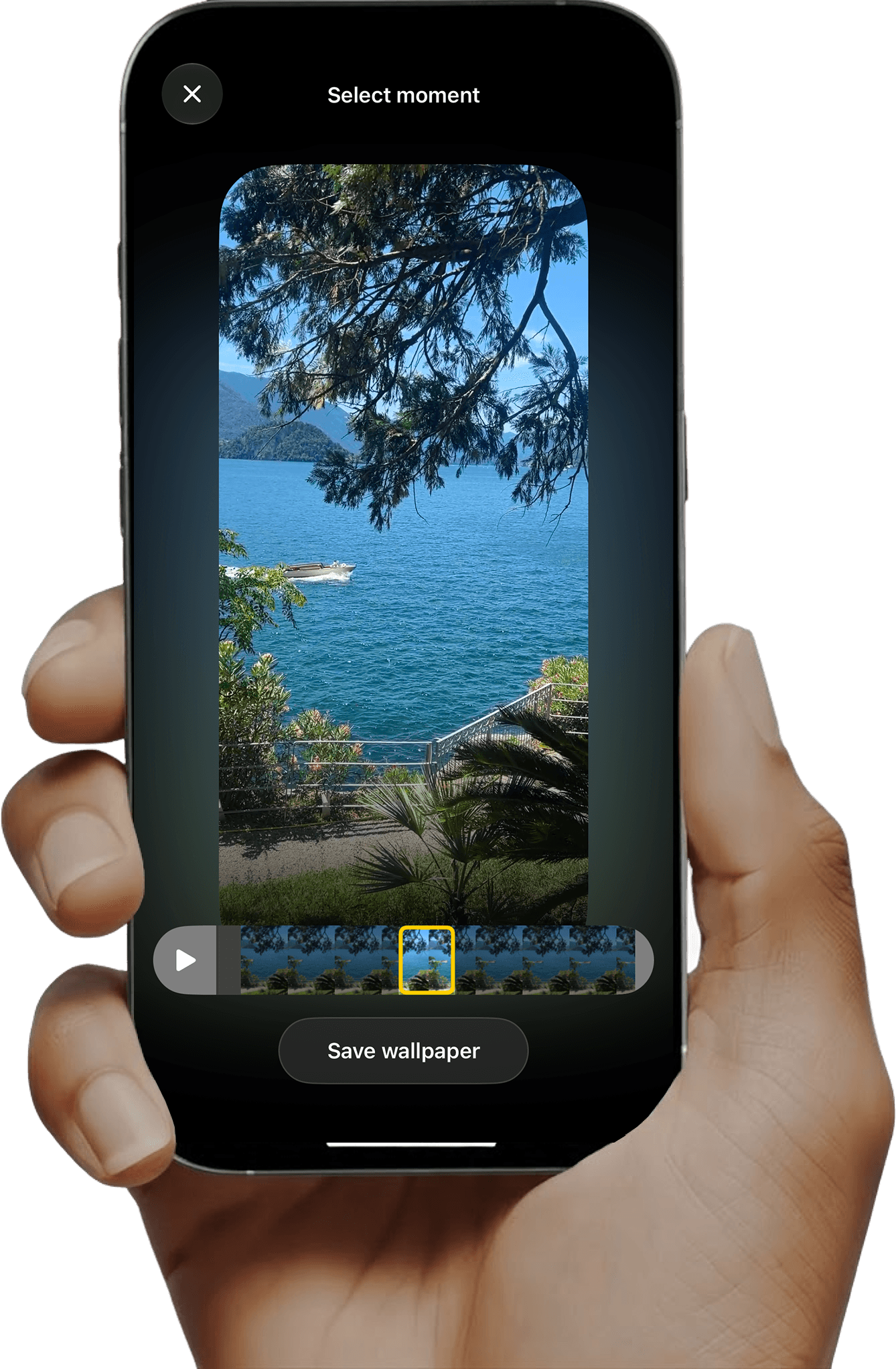 Live Memory's moment picker on an iPhone